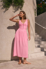 Sonntagsbrunch-Maxikleid Pink