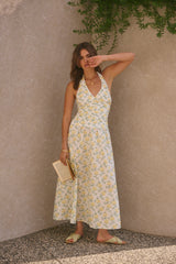 Limoncello Halter Maxikleid Gelb