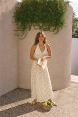 Limoncello Halter Maxikleid Gelb