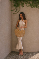 Moment Of Romance Satin-Maxikleid Creme