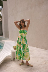 Maxikleid „Pure Satisfaction“ mit einem Ärmel in Grün