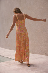 FORTUNATE ONE Florence Satinkleid Maxi Orange