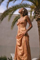 FORTUNATE ONE Florence Satinkleid Maxi Orange