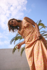FORTUNATE ONE Florence Satinkleid Maxi Orange