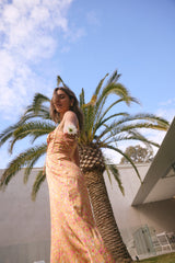 FORTUNATE ONE Florence Satinkleid Maxi Orange