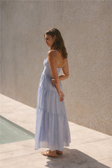 Sonnenbaden Maxikleid Blau