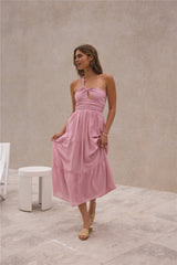 Pure Satisfaction One-Shoulder-Maxikleid Rosa
