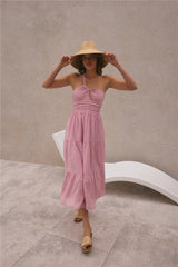 Pure Satisfaction One-Shoulder-Maxikleid Rosa
