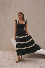 Monica Maxikleid Schwarz