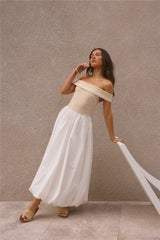 Sophisticated Nights Maxikleid mit Bubble-Saum Weiß