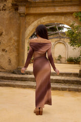 Anmutiges Wiesen-Maxikleid Braun