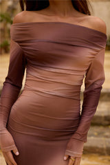 Anmutiges Wiesen-Maxikleid Braun