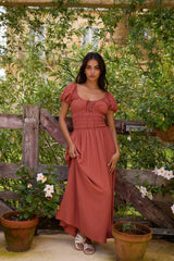 Maxikleid Abend- und Morgenrot Braun