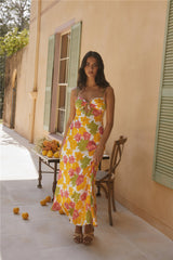 Maxikleid mit „Warm Regards“-Print