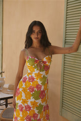 Maxikleid mit „Warm Regards“-Print