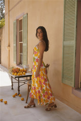 Maxikleid mit „Warm Regards“-Print