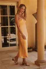 Maxikleid "Feeling Zesty" aus Satin, orange