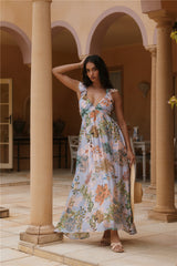 Tropisches Blüten-Maxikleid Blumig