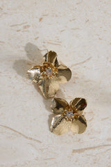 18K vergoldete offene Herzohrringe Gold