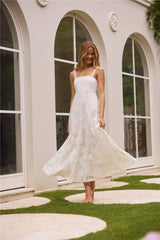 Gartenromantik Midikleid Weiß