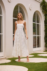 Gartenromantik Midikleid Weiß
