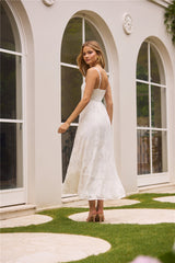 Gartenromantik Midikleid Weiß