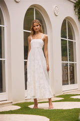 Gartenromantik Midikleid Weiß