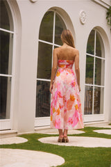 Trägerloses Maxikleid Fairy Floss Pink