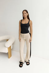 Bianki Hose Sand Schwarz