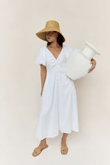 Sonnenlicht Maxi-Kleid Weiß
