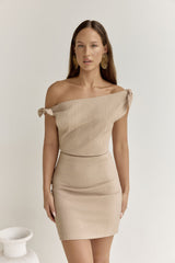 Xanthe Kisses Minikleid Beige