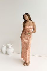 Stay True Trägerloses Maxikleid Orange