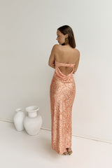 Stay True Trägerloses Maxikleid Orange