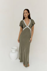 Oliviera Maxikleid Grün