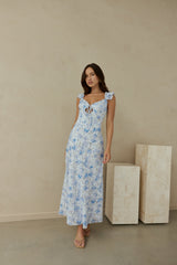 Rose Petal Reverie Midikleid Blau