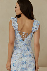 Rose Petal Reverie Midikleid Blau