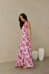 Maxikleid Sonnenuntergang-Palette Pink