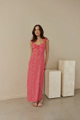 Berry Bloom Maxikleid Rot