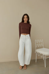 Der exklusive Zopfstrickpullover Braun