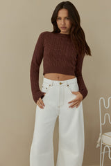 Der exklusive Zopfstrickpullover Braun