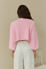 Cloud Nine Fluffy Cardigan Rosa