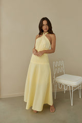 Tropical Dreamer Neckholder Maxikleid Gelb