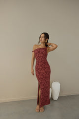 Breeze Of Pink Maxikleid Wein