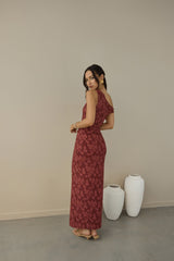 Breeze Of Pink Maxikleid Wein