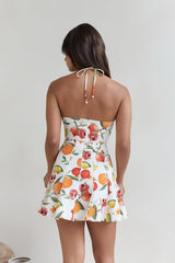 Mini-Sommerkleid mit Früchtemuster