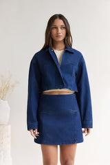 Kaffee-Dates Jeans-Minirock Blau