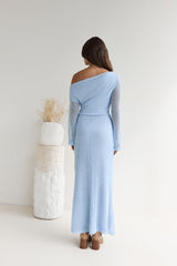 Cool Daze Langarm Strick Maxikleid Blau