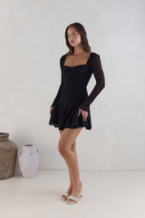 Drift And Dream Langarm-Minikleid Schwarz