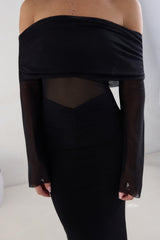 Sands Of Somewhere schulterfreies Maxikleid Schwarz