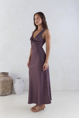 Island Reverie Satin Maxikleid Lila